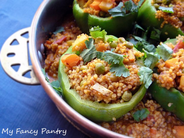Peppers stuffed with Indian flavored Cous Cous