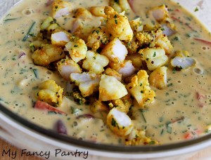 shrimp and vegetable pakora pancake