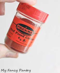red food dye purchased at the Asian market