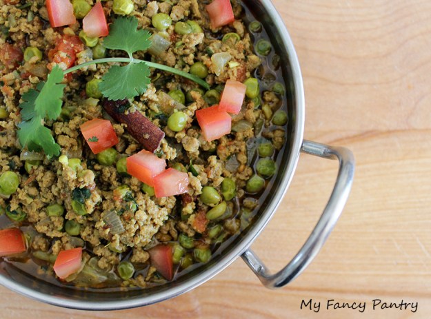 indian ground meat curry, keema masala, keema curry, keema and pea curry, keema matar, queema