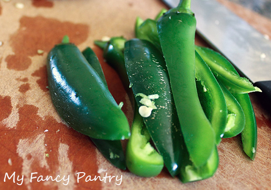 Jalapenos were all I had on hand.