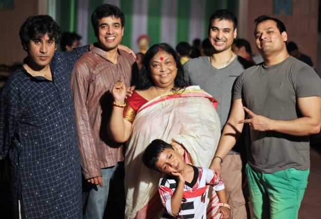Maa and her boys--and one very naughty (but so cute!) neighbor kid